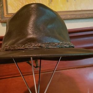 The Hatman Leather Outback style hat made in Mexico